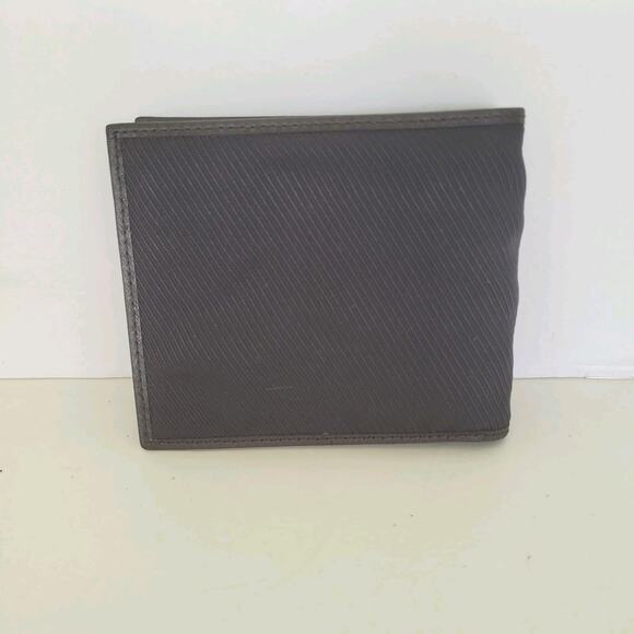 Dunhill Designer Mens Wallet Black Bifold Nylon Leather Folding Medium Logo - Picture 2 of 11